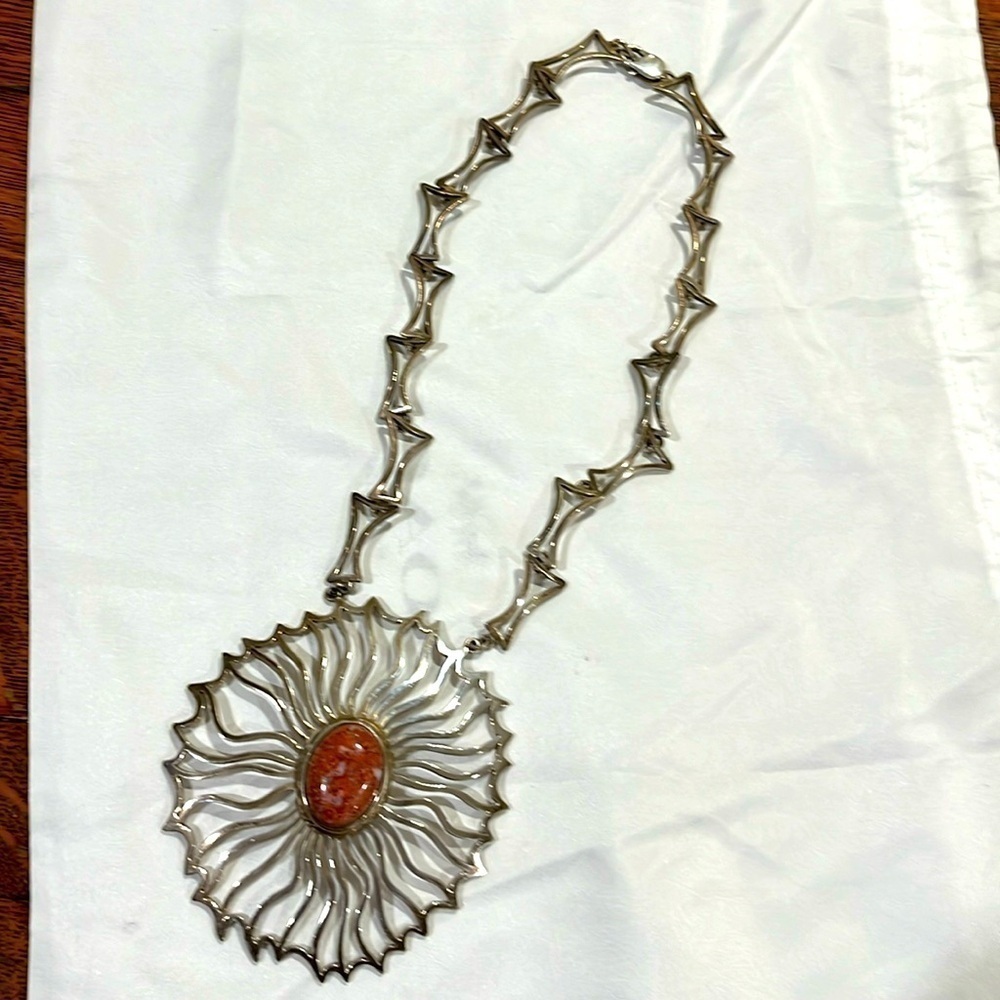 brilanti 950 silver medallion choker necklace, vintage